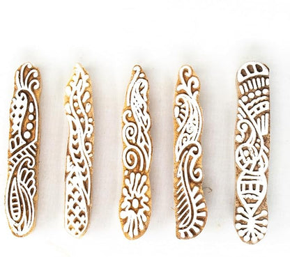 Hashcart Wooden Indian Traditional Design Printing Stamps/Blocks - Image 2