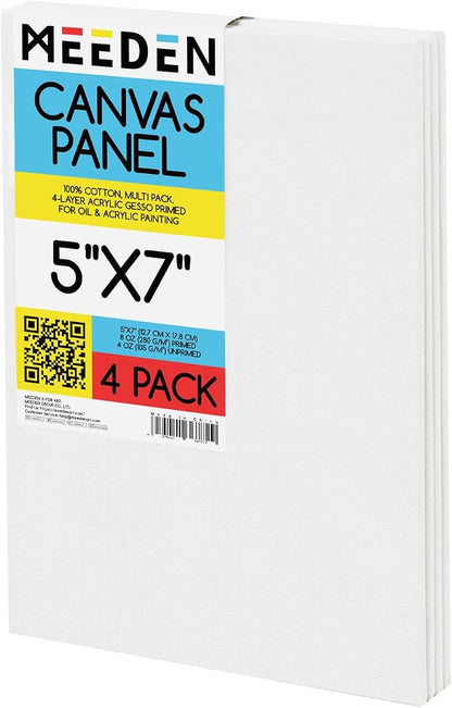 MEEDEN 4-Pack 100% Cotton Canvas Panels by MEEDEN