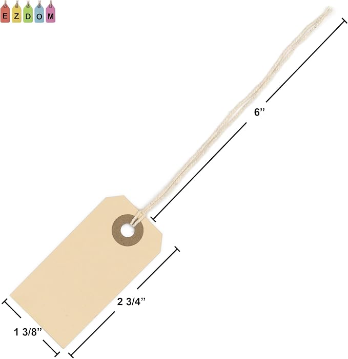 100 Small Manila Paper Tags - Image 4