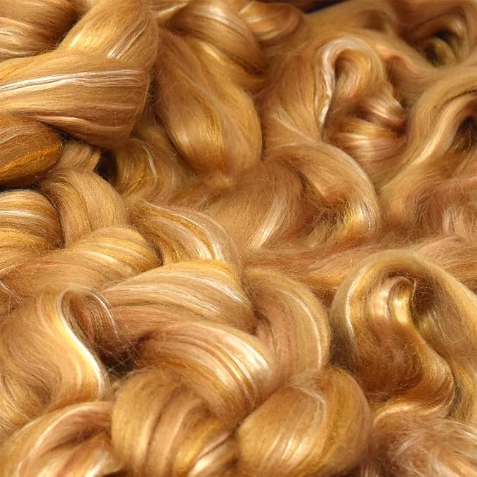 Merino Silk Luxe Tonal Designer Blend. Superfine Merino, Tussah Silk. Top Roving - Image 6