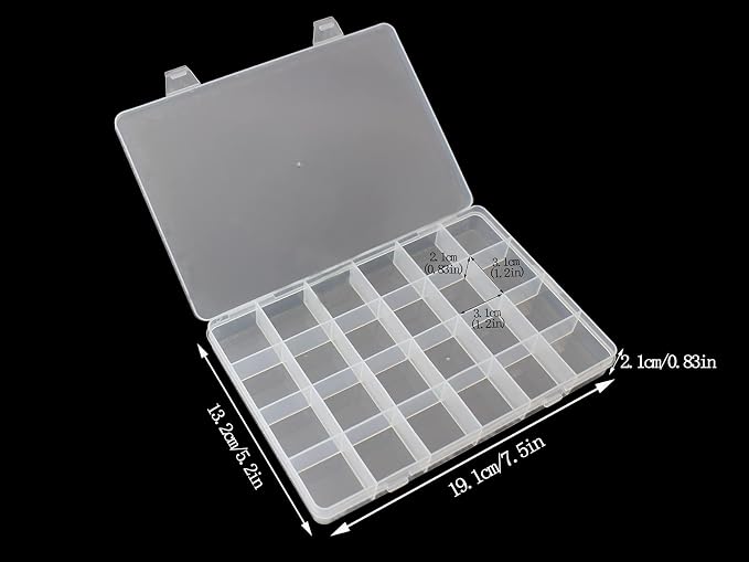 4packs Plastic Organizer Box 24 Grids Clear Storage Container Jewelry Box - Image 2