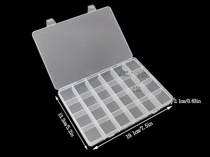 4packs Plastic Organizer Box 24 Grids Clear Storage Container Jewelry Box - Image 2