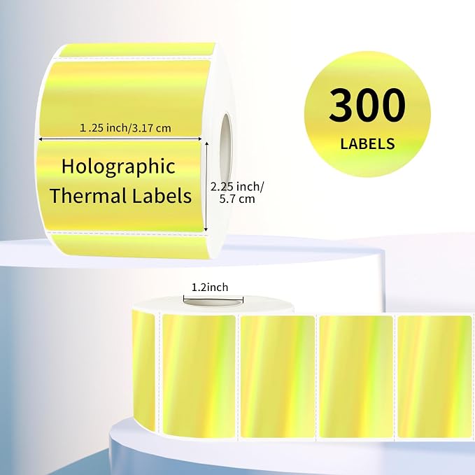 2.25"x1.25" Direct Thermal Labels, Holographic Thermal Printer Labels - Image 2