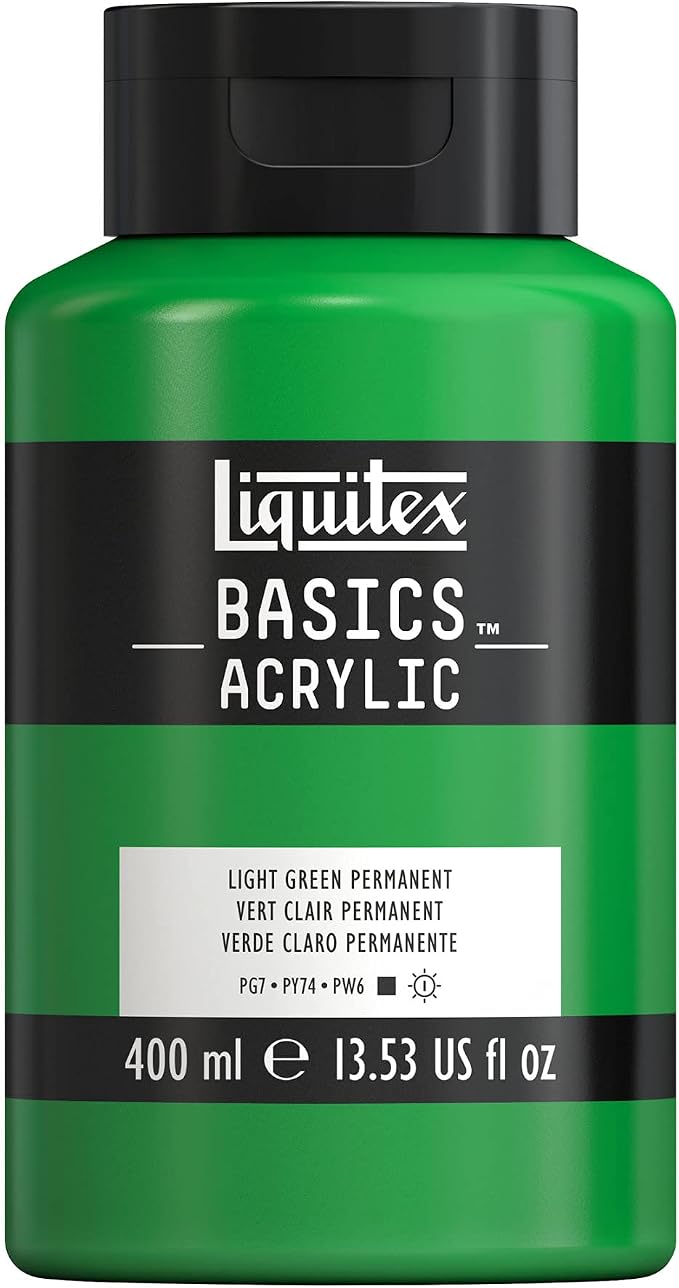 Liquitex BASICS Acrylic Paint, 400ml Bottle, Light Green Permanent by Liquitex