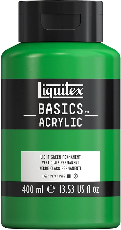 Liquitex BASICS Acrylic Paint, 400ml Bottle, Light Green Permanent by Liquitex