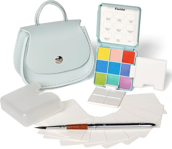 Funto Pocket Watercolor Set, Travel Color Kit, by FUNTO
