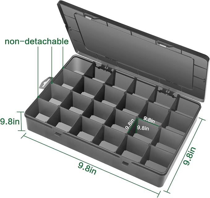Large 24 Grids Plastic Organizer Box Adjustable Dividers, Art DIY Crafts - Image 5