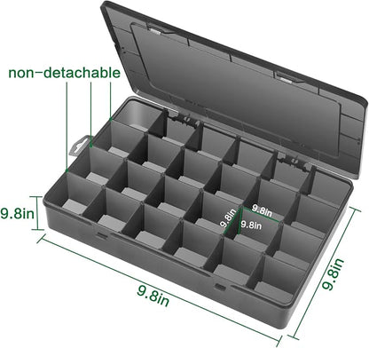 Large 24 Grids Plastic Organizer Box Adjustable Dividers, Art DIY Crafts - Image 5