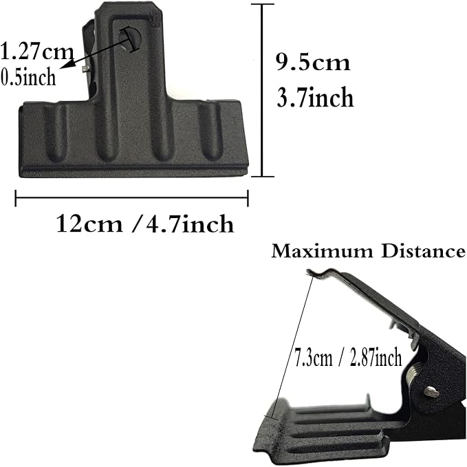 Locci Black Large Bull Clips, 10 Pack Extra Large Binder Clips 4.7 Inch - Image 2