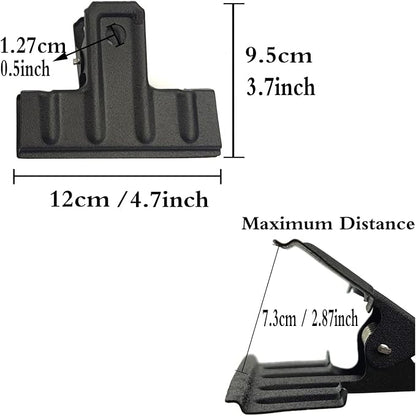 Locci Black Large Bull Clips, 10 Pack Extra Large Binder Clips 4.7 Inch - Image 2