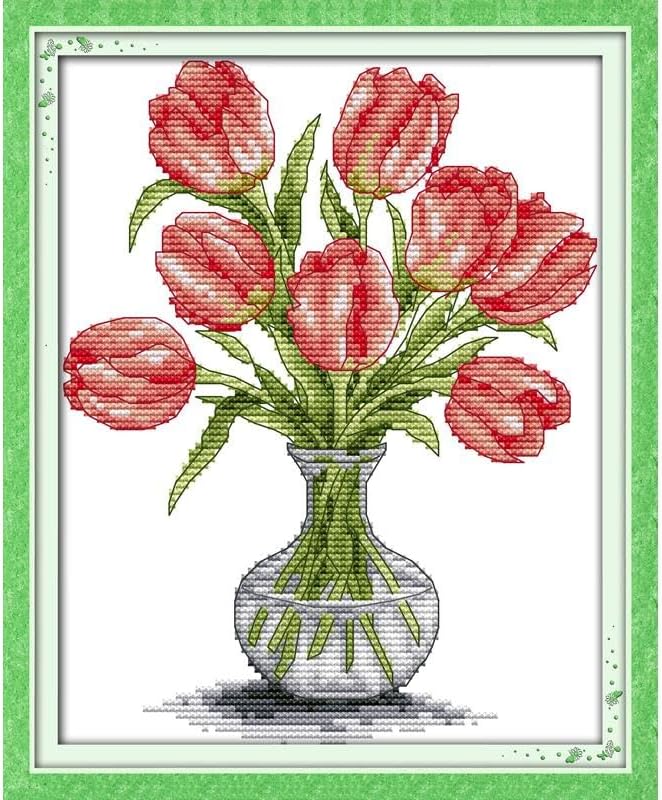 Stitchmelody 14CT Counted Cross Stitch Kits, DMC Unprinted Pattern Embroidery by Stitchmelody