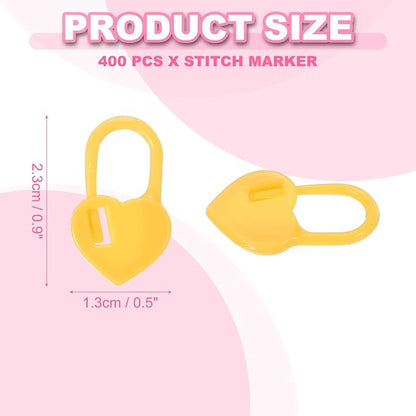 uxcell 400pcs Stitch Markers for Crocheting, Heart Shaped Crochet Marker Needle - Image 2