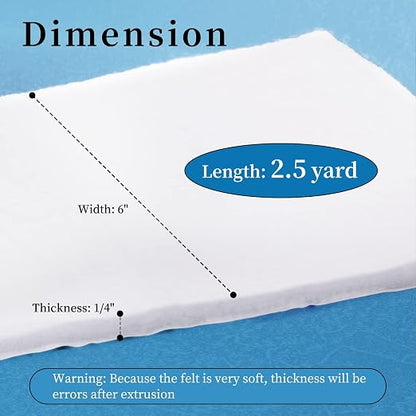 Pllieay Adhesive Felt Premium Grade, Orthopedic Felt Roll 1/4" x 6" x 2.5yd. - Image 2