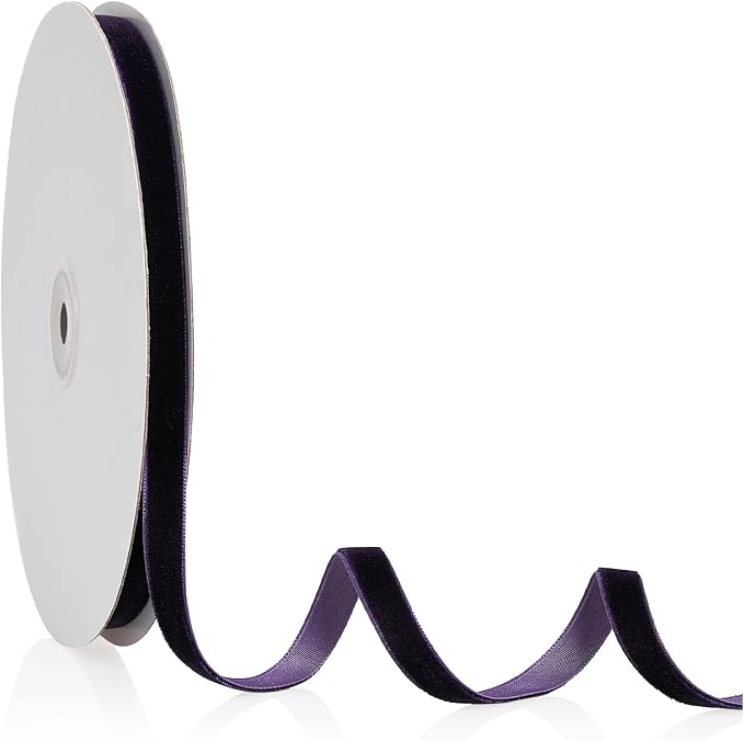 3/8" X 20 Yards Purple Velvet Ribbon by Bomybaw