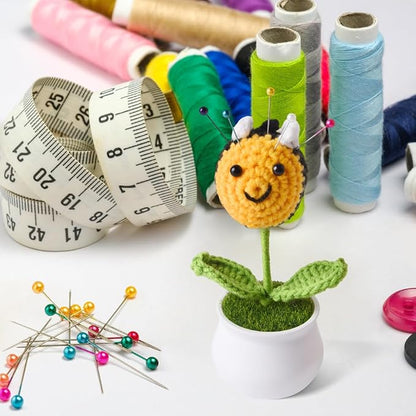 Bee Pin Cushion, Handmade Knitted Pincushions, Cute Pin Cushions Needle Holders - Image 4