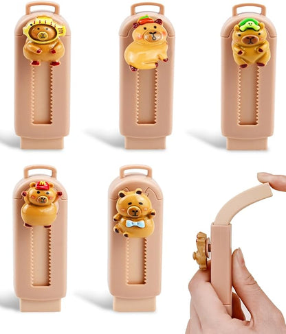 5 Pack Capybara Retractable Erasers, Cute Pencil Erasers by YINPIXUS