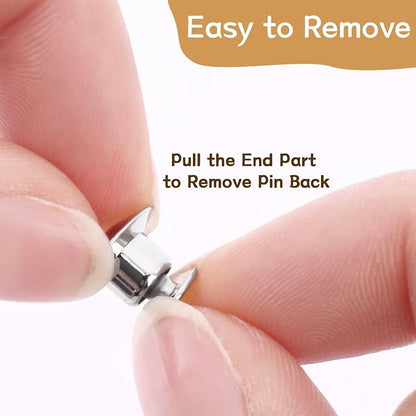 DECYOOL 200PCS Metal Locking Pin Backs, Pin Keepers Clasp Pin Backs Locking - Image 6
