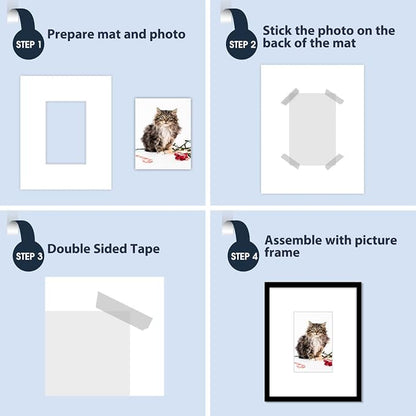 Mat Board Center, 8x10 for 4x6 White Photo Picture Mats - Image 6