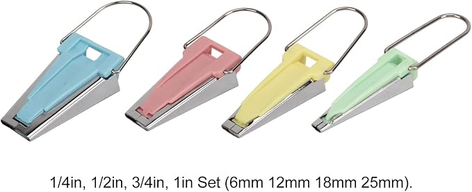 Bias Tape Makers Kit 4 Size costura, 1/4inch 1/2inch 3/4inch 1inch DIY Quilting - Image 3