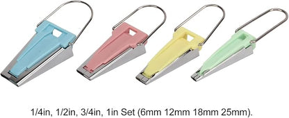 Bias Tape Makers Kit 4 Size costura, 1/4inch 1/2inch 3/4inch 1inch DIY Quilting - Image 3