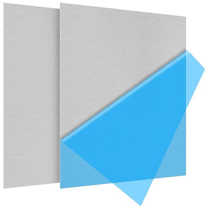 2Pack 5052 H32 Thin Aluminum Sheet Metal 12 x 12 x 1/64 Inch Plain Aluminum by Lswteiz