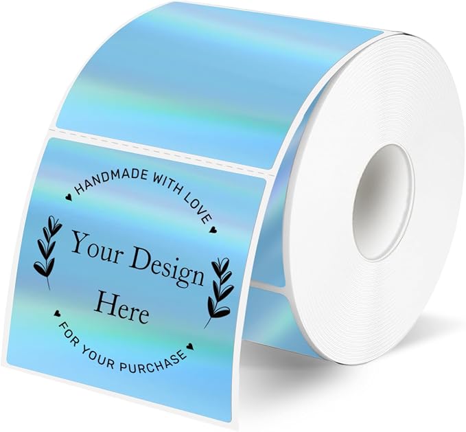 2" x 2" Square Thermal Labels Stickers, Holographic Thermal Stickers Labels by Unknown