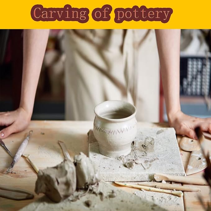 Pottery Clay Sculpting Tools for Polymer, Yagugu 19Pcs Basic Wood Ceramics - Image 5