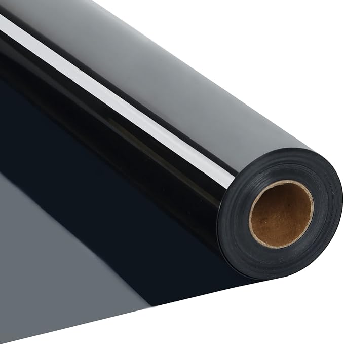 RENLITONG Black Iron on Vinyl 12Inch by 20ft Roll HTV Heat Transfer Vinyl by RENLITONG