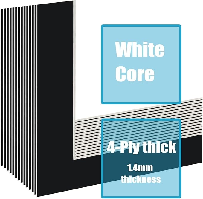 Egofine 5x7 Black Picture Mats Pack of 11, Frame Mattes - Image 5