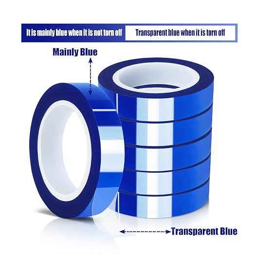 6 Rolls 10mm x16m Blue Heat Tape High Temperature Heat Resistant Tape Heat - Image 5