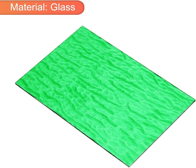 MECCANIXITY 2 Pcs Stained Glass Sheet Mosaic Tile 7.9 Inch x 5.9 Inch Emerald - Image 3