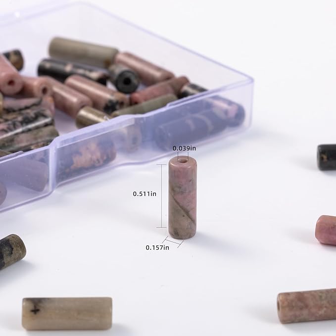 Natural Rhodochrosite Cylinder Tube Beads 4x13mm 38cm/str Loose Semi Gemstone - Image 3