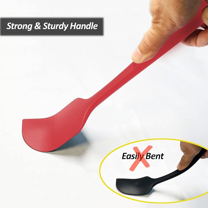 3 Pack Large Silicone Spatula for Kitchen, 600°F Heat resistant Rubber Spatulas - Image 6