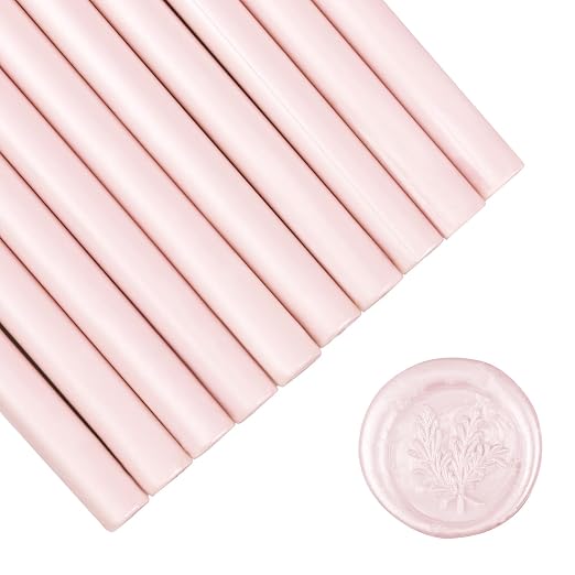 Glue Gun Sealing Wax Sticks for Wax Seal Stamp -Light Pink, Cards Envelopes by Showin