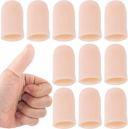 PAGOW 10pcs Gel Finger Cots/Covers, Silicone Finger Protector Support, Finger by PAGOW