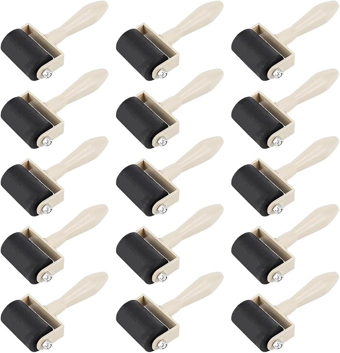 15Pcs Printmaking Brayer Rubber, Relief Printing Brayers Plastic Brayer Brayer by Unknown