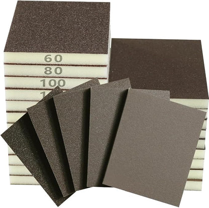 16PCS Sanding Sponge, 60 80 100 120 150 180 240 320 Coarse Medium Fine Grits by Necosthua