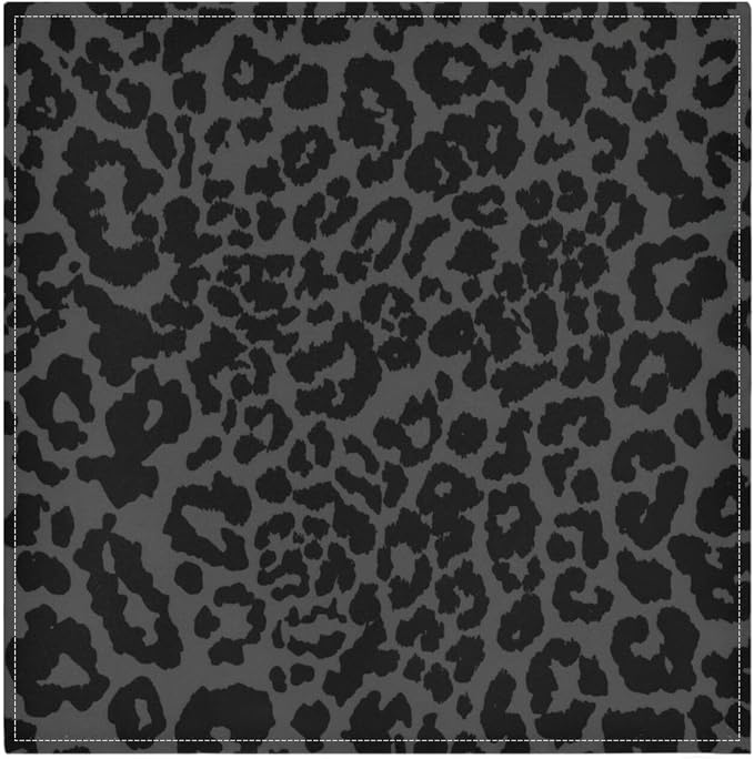 ALAZA Dark Gray Cheetah Leopard Print Cloth Napkins Set of 1, 20x20 Inch by ALAZA