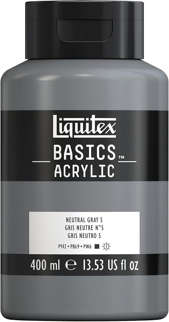 Liquitex BASICS Acrylic Paint, 400ml Bottle, Neutral Gray Value 5 by Liquitex