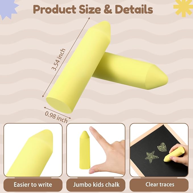 Fulmoon 40 Pcs Jumbo Sidewalk Chalk - Image 2