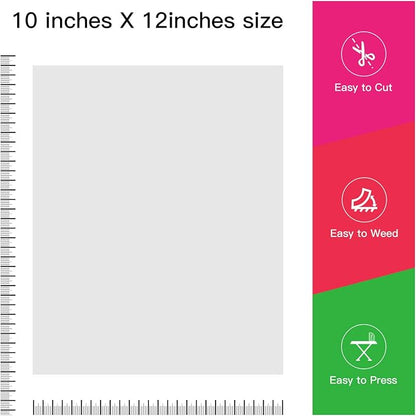 JANDJPACKAGING White Heat Transfer Vinyl HTV Bundle 10"x12"- 10 Pack of Premium - Image 5