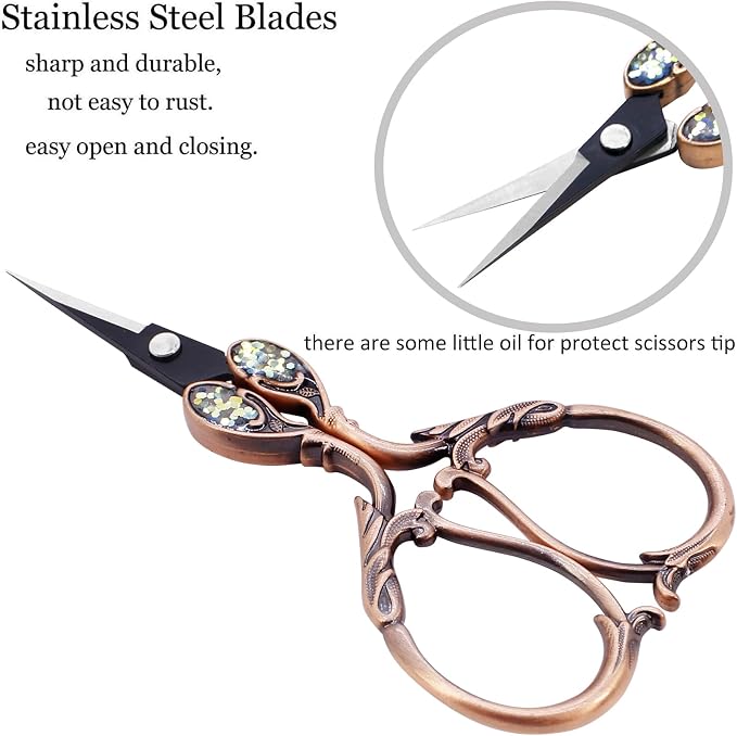 BIHRTC 4.5 Inch Small Vintage Embroidery Scissors - Image 3