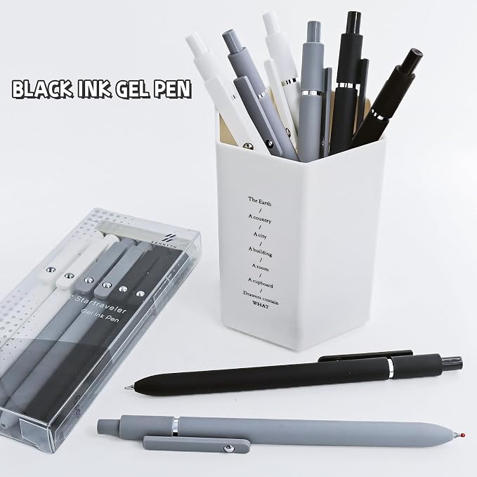 6 Pcs Gel Pens 0.5mm Quick Dry Black Ink Pens Fine Point Smooth Writing Pen - Image 5