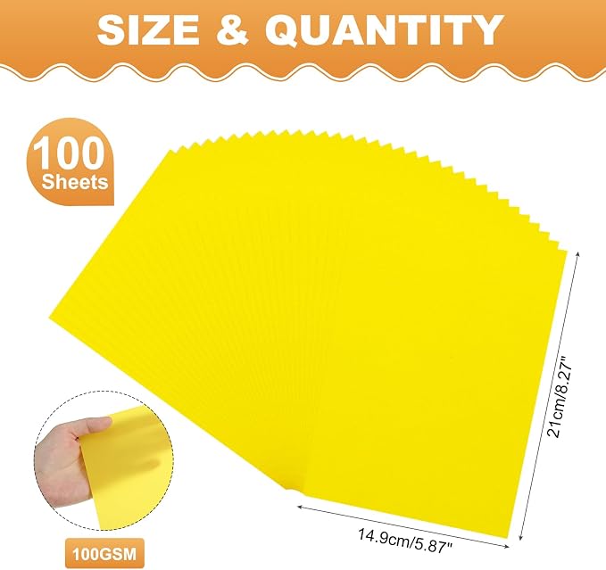 MECCANIXITY 100 Sheet Colored Vellum Paper 5.9" x 8.3", 100gsm Translucent - Image 2