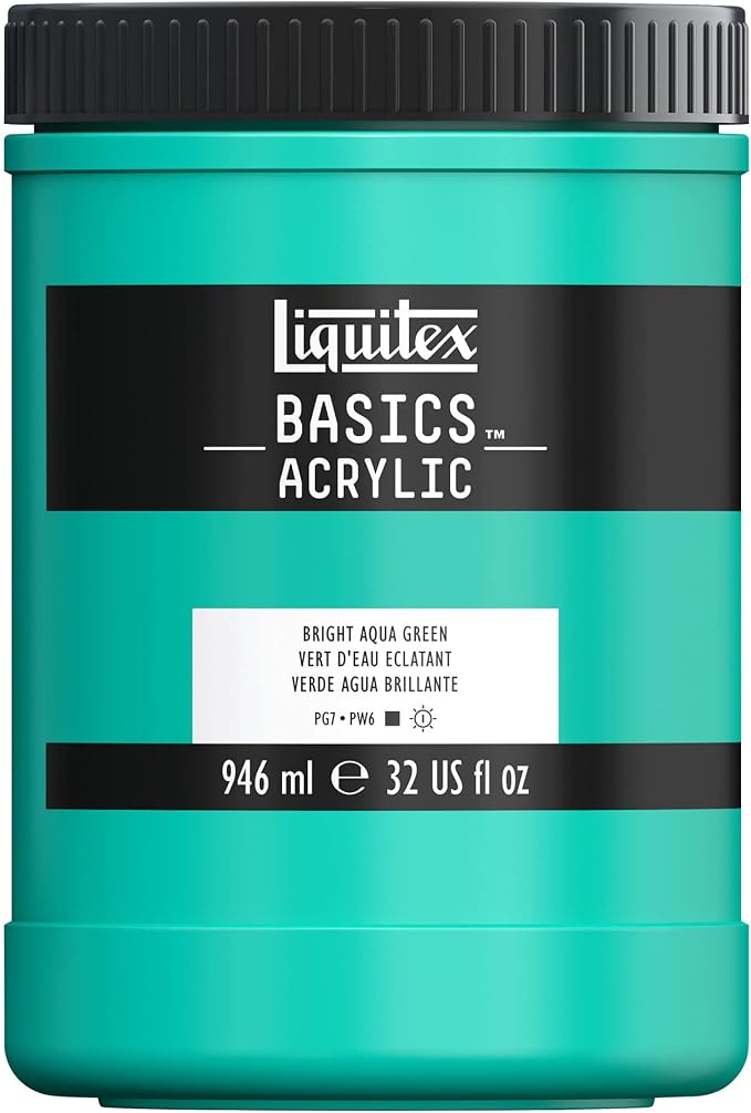 Liquitex BASICS Acrylic Paint, 946ml Jar, Bright Aqua Green by Liquitex
