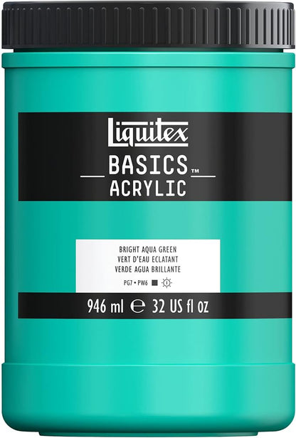Liquitex BASICS Acrylic Paint, 946ml Jar, Bright Aqua Green by Liquitex