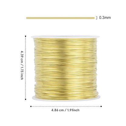 28 Gauge Craft Wire Jewelry Wire 100M/0.3mm Gold Plated Thin Brass Wire Soft - Image 4