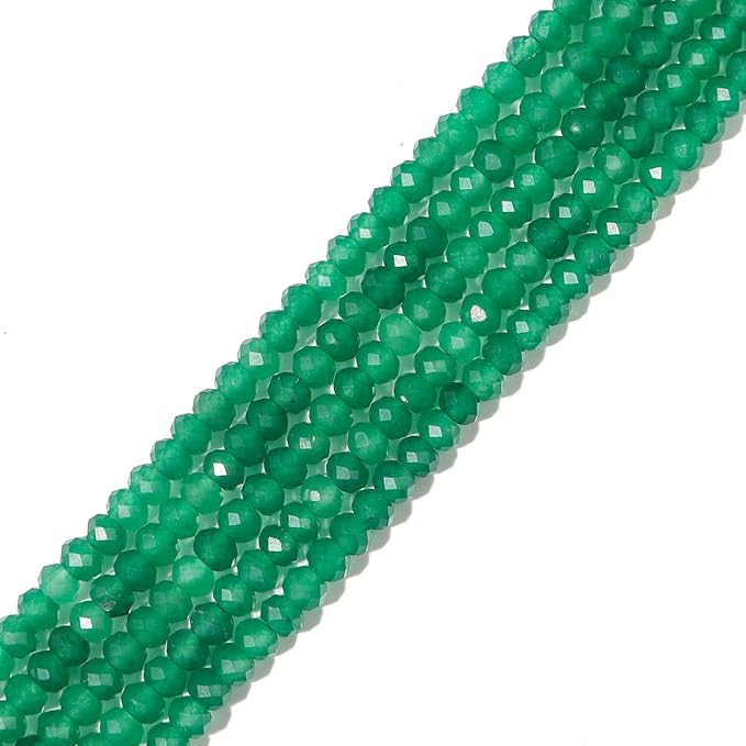 Natural Green Aventurine Beads 4x2mm 120pcs Faceted Rondelle Loose Semi by Beadia