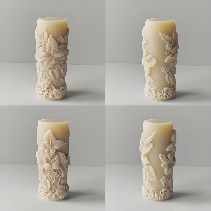 Elegant Lily Embossed Candle Molds - Image 4