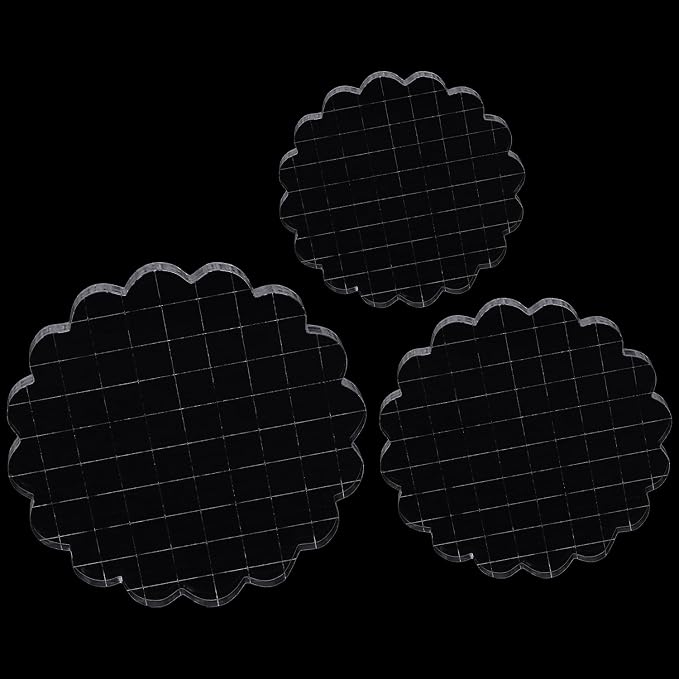 3 Pieces Acrylic Stamp Blocks Set, Sector Clear Stamping Blocks Tools Set by QIMOO
